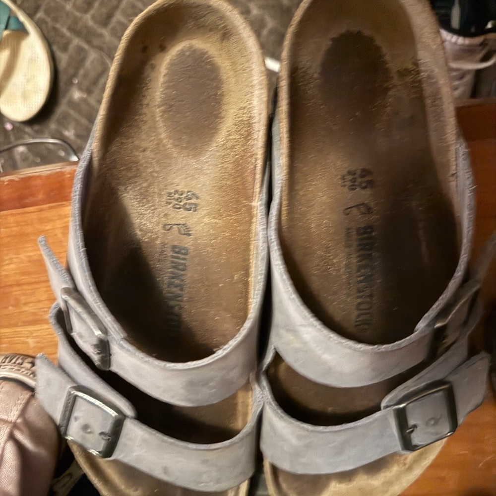 Birkenstock Oiled leather blue Arizona Double-Strap Sandals